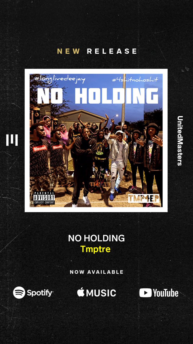 tmp_tre's tweet image. Go Stream‼️”No Holding” Out Now🔥‼️  @applemusic @spotify @youtube #longlivedeejay💙#TMPMAFIA🏧#43P.A.I.D4️⃣