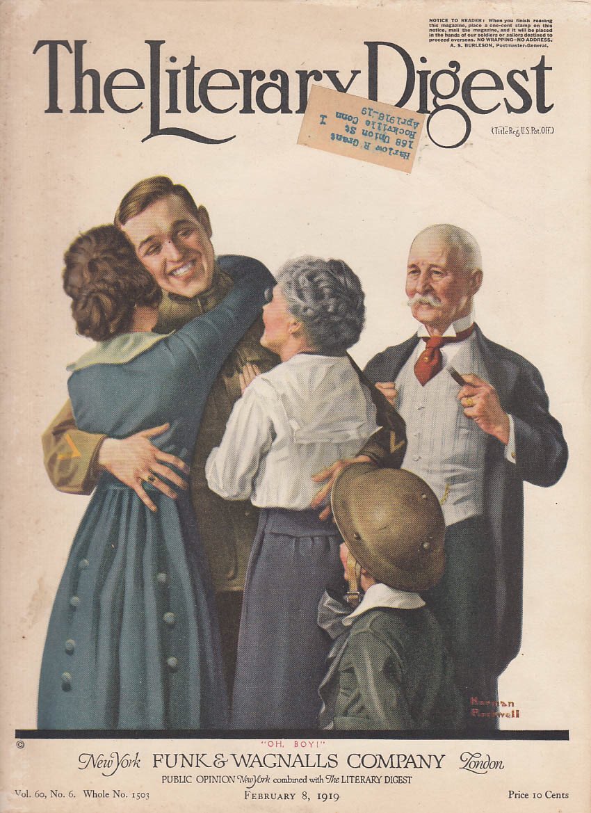 The range of publications that Rockwell worked for was diverse, as was the level of preparation he made. The unfinished ration image shows the latter. Literary Digest (1919), The US Army Teaches a Trade (1919), Norman Rockwell visits a Ration Board (1919) & Popular Science (1920)