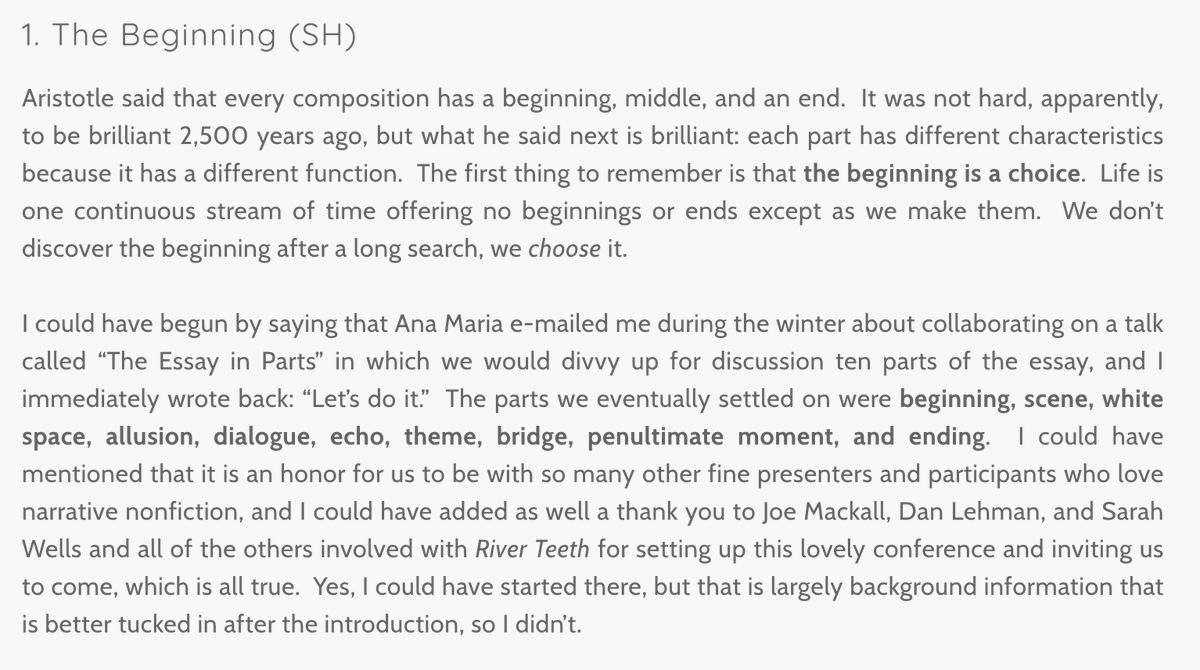 #5 on our Top Ten most popular of all time is Steven Harvey and Ana Maria Spagna's "The Essay in Parts" (Assay 2.1), another wonderful introductions to the genre, perfect for assigning to students!  @amspagna  @THEsharvey  #nonfiction  #craft  https://www.assayjournal.com/steven-harvey--ana-maria-spagna-the-essay-in-parts65279-21.html
