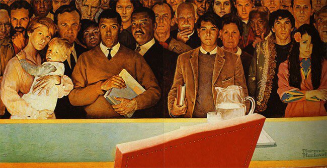 He moved to Look Magazine where he had greater freedom of expression & used it (The SEP only allowed African-Americans be depicted in subservient roles). Astronauts (1965), Murder in Mississippi (1965), New Kids in the Neighbourhood (1967) & the Right to Know (1968)