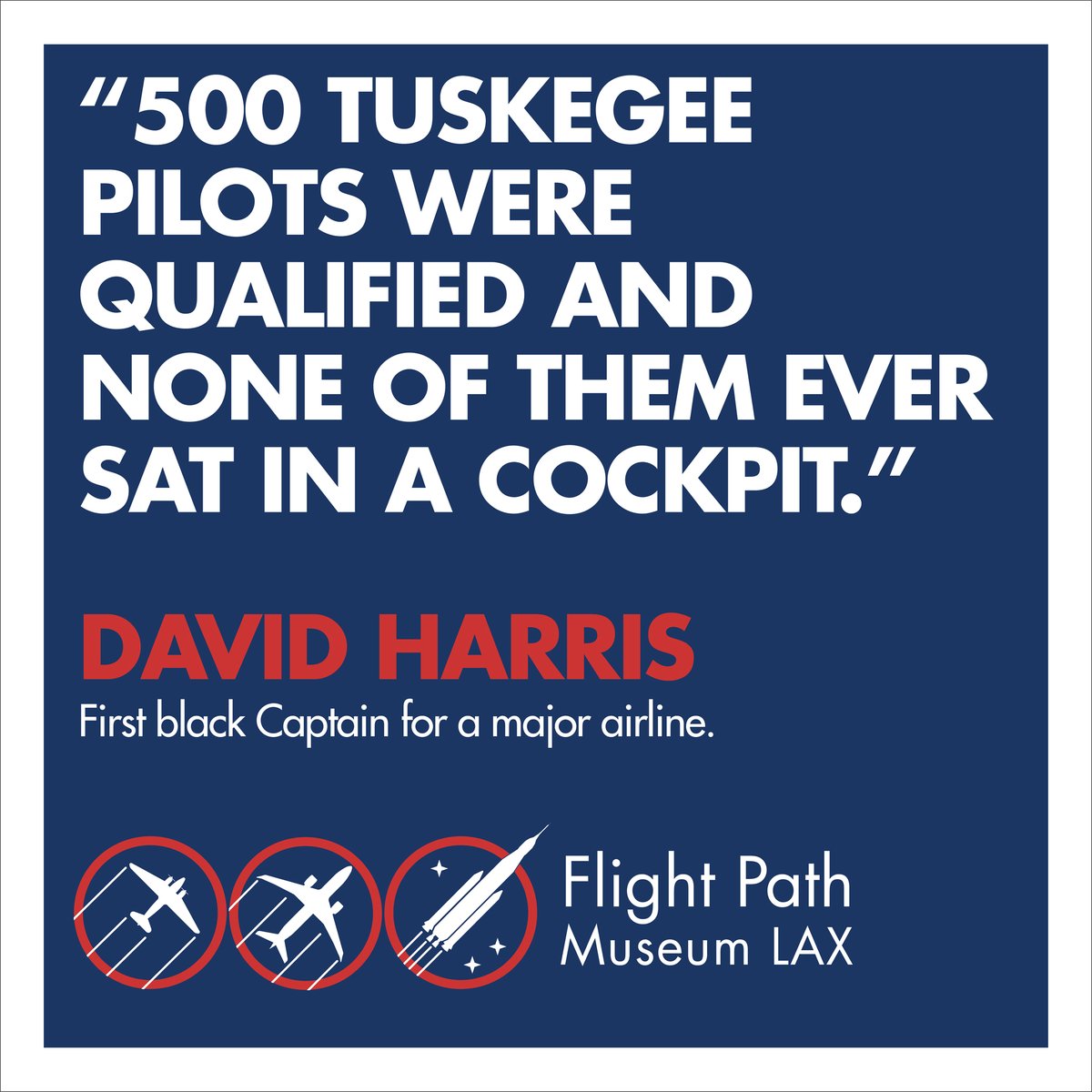 flightpathlax's tweet photo. David Harris, a former Air Force B52 pilot, was the first African American pilot hired by American Airlines. His career spanned aviation history, starting with the piston-powered Douglas DC6 and ending as Captain on the Airbus A300 jetliner
#flightpathmuseum
#blackhistorymonth https://t.co/uvIq3UVods