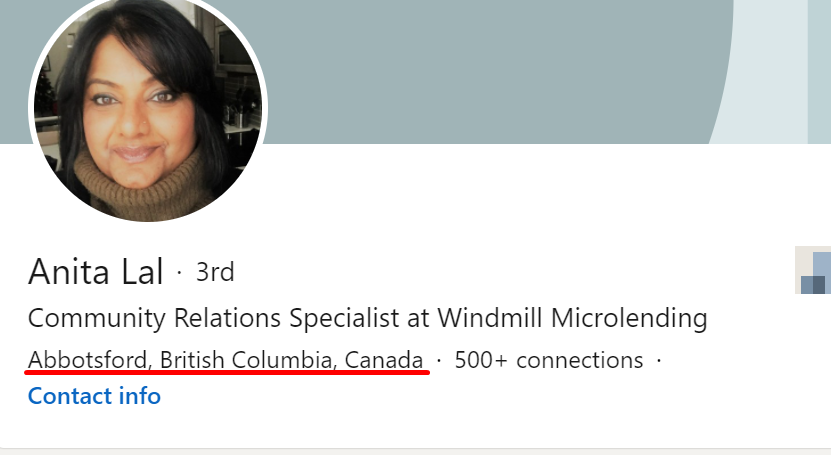 As per Anita Lal's LinkedIn profile, she works in Canada and her comment on the 26th Jan violence picture says the rest of the story. https://www.linkedin.com/in/lalanita/ 5/6