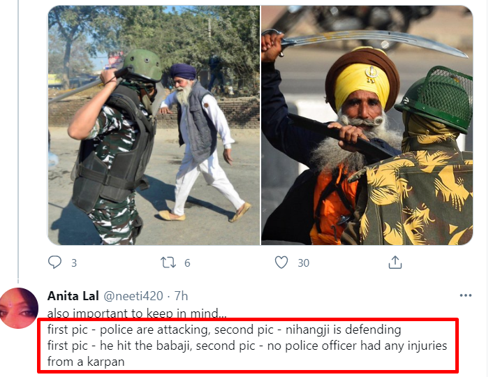 As per Anita Lal's LinkedIn profile, she works in Canada and her comment on the 26th Jan violence picture says the rest of the story. https://www.linkedin.com/in/lalanita/ 5/6