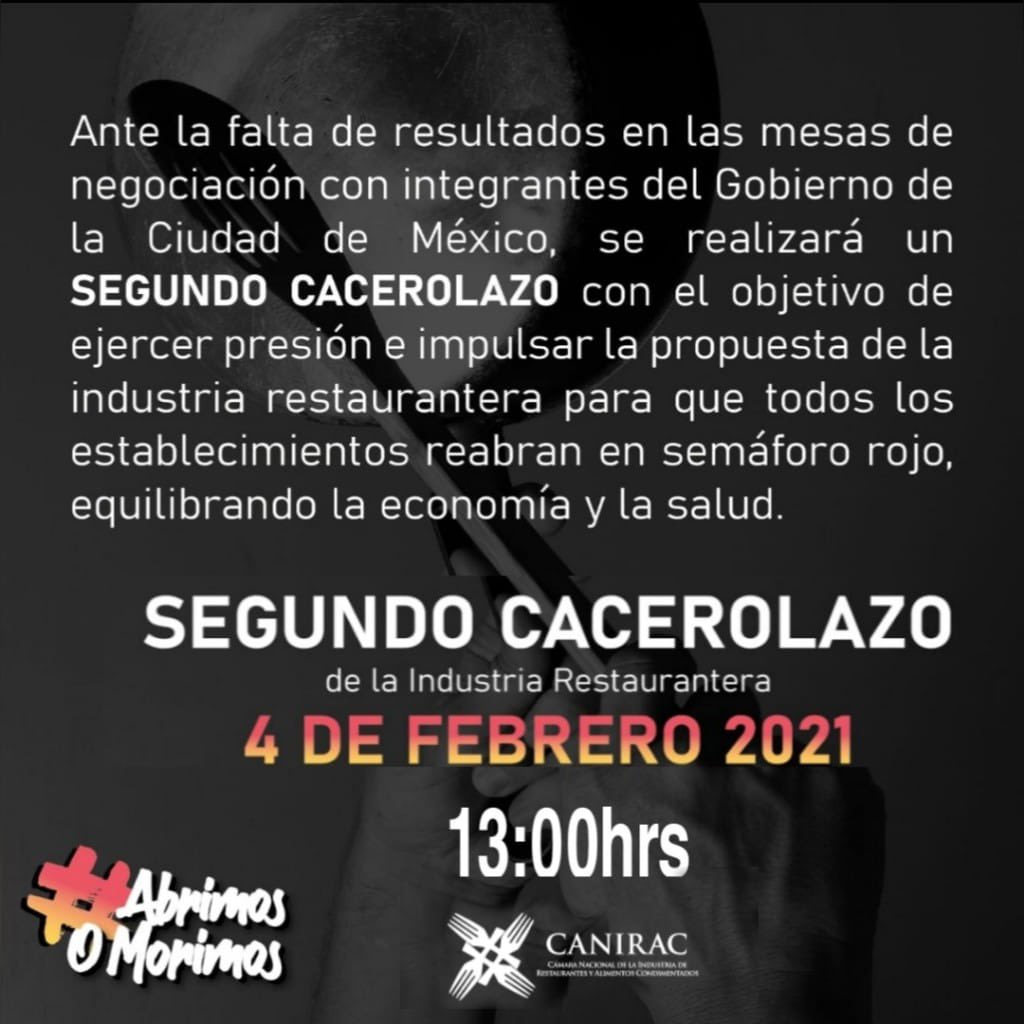 #Cacerolazoporelempleo porque nuestros establecimientos son seguros y para salvaguardar un fuente formar de empleo exigimos la apertura de interiores restringidas y extender el horario de servicio a las 22:00 #abrimosomorimos