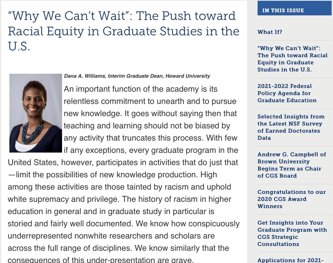 hhmsagep's tweet photo. “Why We Can’t Wait”: The Push toward Racial Equity in Graduate Studies in the U.S. | Council of Graduate Schools - fantastic piece by @DWill5 in this month’s #gradedge @CGSGradEd. @HowardUNews @HU_GradSchool #hhmsagep https://t.co/D1xPlTsRda