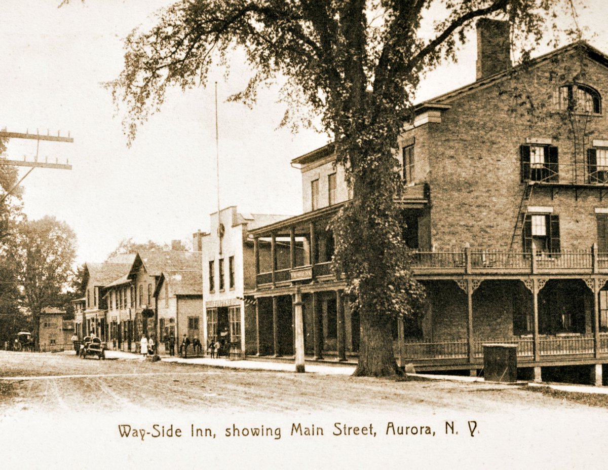 Historic Hotels (@historichotels) on Twitter photo Then and Now of the Way-side Inn or Aurora House, one of the several buildings that make up the <a href="/InnsOfAurora/">Inns of Aurora</a>. Then and Now of the Way-side Inn or Aurora House, one of the several buildings that make up the <a href="/InnsOfAurora/">Inns of Aurora</a>.