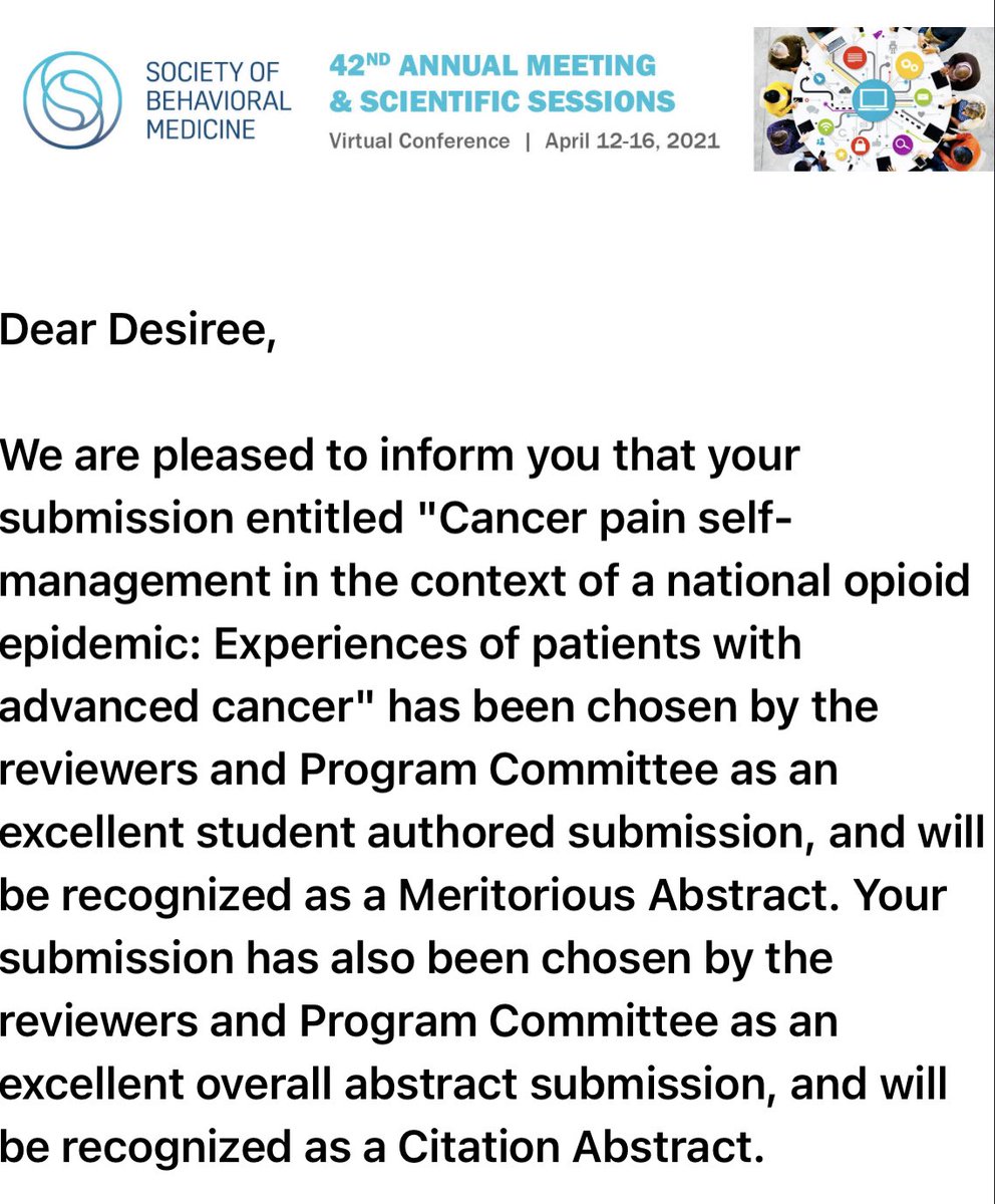 Desiree Azizoddin, PsyD (@desazizoddin) on Twitter photo I remember learning that stress influences how we experience pain in undergrad at <a href="/UCIrvine/">UC Irvine</a> and I knew then that I wanted to study behavioral medicine. Getting 2 awards for our <a href="/DanaFarber/">Dana-Farber</a> pain studies from <a href="/BehavioralMed/">SBM</a> 10 yrs later 🤯<a href="/rosadamaberdeen/">Rosalind Adam</a> #AcademicTwitter #sbm2021 I remember learning that stress influences how we experience pain in undergrad at <a href="/UCIrvine/">UC Irvine</a> and I knew then that I wanted to study behavioral medicine. Getting 2 awards for our <a href="/DanaFarber/">Dana-Farber</a> pain studies from <a href="/BehavioralMed/">SBM</a> 10 yrs later 🤯<a href="/rosadamaberdeen/">Rosalind Adam</a> #AcademicTwitter #sbm2021
