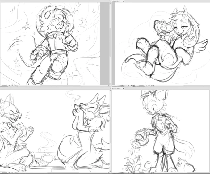 some comm sketches i did today~ 