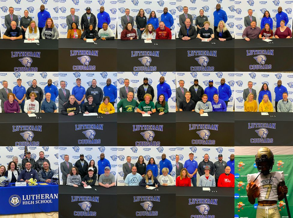 LutheranCougars's tweet photo. 15 members of the LHS Class of 2021 signed their National Letters of Intent this year to continue their academic &amp; athletic careers at a total of 11 different colleges &amp; universities across the US.

Congratulations to each of these student-athletes &amp; their families!

#CougarPride https://t.co/dti1HdvtLA