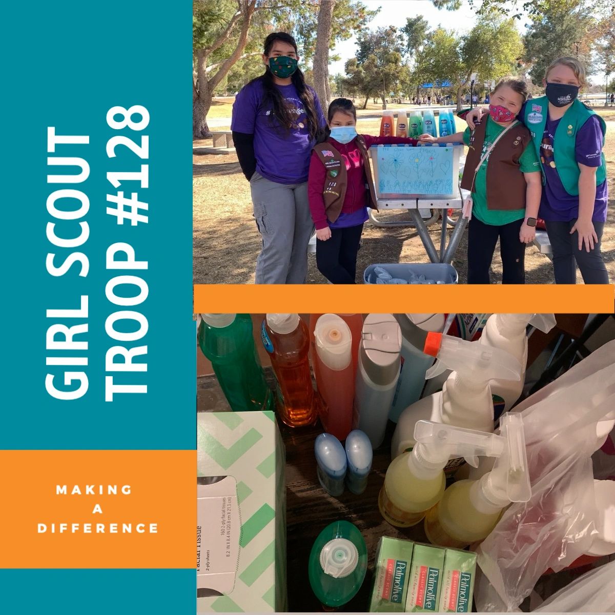 These amazing young ladies were so moved by The Clean Home Project's mission that they spent $100 of their hard-earned cookie money to buy cleaning and hygiene items for those in need.   #girlscoutsrock