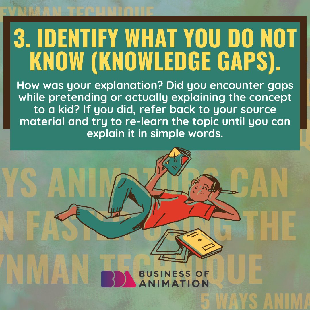 animationbiz's tweet photo. 3. Identify what you do not know (knowledge gaps).
4. Review, organize and simplify your notes.
Want to learn the 4-part framework of becoming a successful animator? Sign up for our FREE Masterclass! Link in bio.
#ProductivityForAnimators #AnimatorLife #AnimatorsLife
2/2 https://t.co/E8eXWNRYgH
