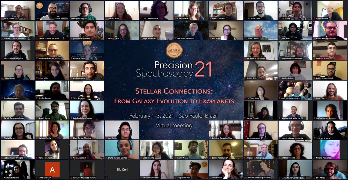fabiastra's tweet image. The last  #PrecisionSpectroscopy2021 group photo. There is an easter egg of very important person for #astronomy. Can you find him/her?

A última foto de grupo do  #PrecisionSpectroscopy2021. Existe um easter egg de uma pessoa muito importante para #astronomia. Procura aí!