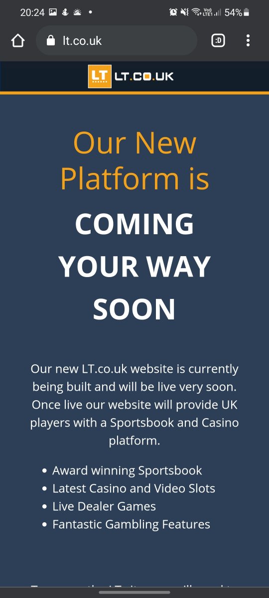 2)Heres what you see when you look at that  http://LT.COM&nbsp; in the UK.Bit strange that it's 'coming soon' when the logo began appearing on Villa shirt sleeves back in September...
