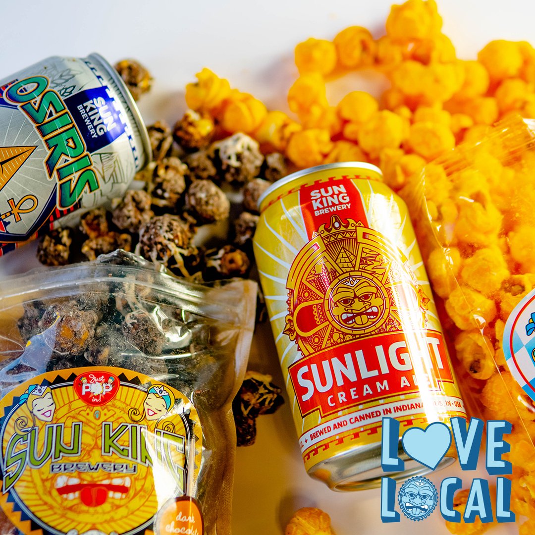 SunKingBrewing's tweet photo. Today's Love Local Highlight is @JustPopInOnline! We've been long time partners in the community &amp; have 2 collabs: Dark Chocolate Osiris • Beer Cheese

Pops available at #JustPopIn, local Indy retailers &amp; online: https://t.co/LEa3M6sVbi 

#lovelocal #loveindy #sunkingbrewery https://t.co/sRmuUoR64u