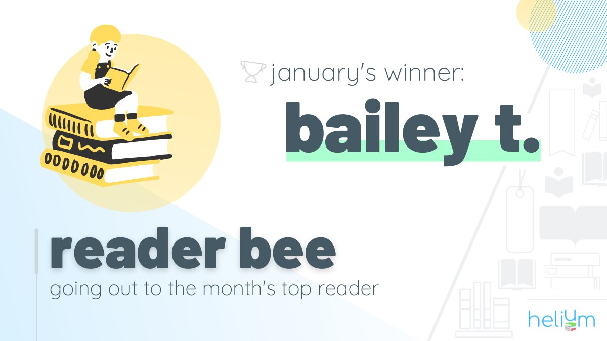 heliumbooks's tweet photo. It's that time again! We're 🙌 recognizing some EXTRA special members of the #HeliumFamily...our January badge winners! Congratulations to...🥁
🐝 Reader Bee - Bailey T.
🛫 Frequent Flyer - Ashley C.
🌎 The Go-Giver - Jenna C.
Want a badge too?! Get reading and earn one! https://t.co/tnWtHx1KhK