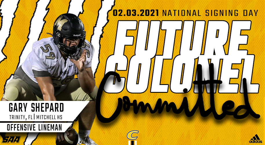 CentreFootball's tweet photo. The next member of our 2021 Class to announce is Gary Shepard, an Offensive Lineman from Mitchell HS in Trinity, FL #NSD21 #PEV https://t.co/fe0LungaTp