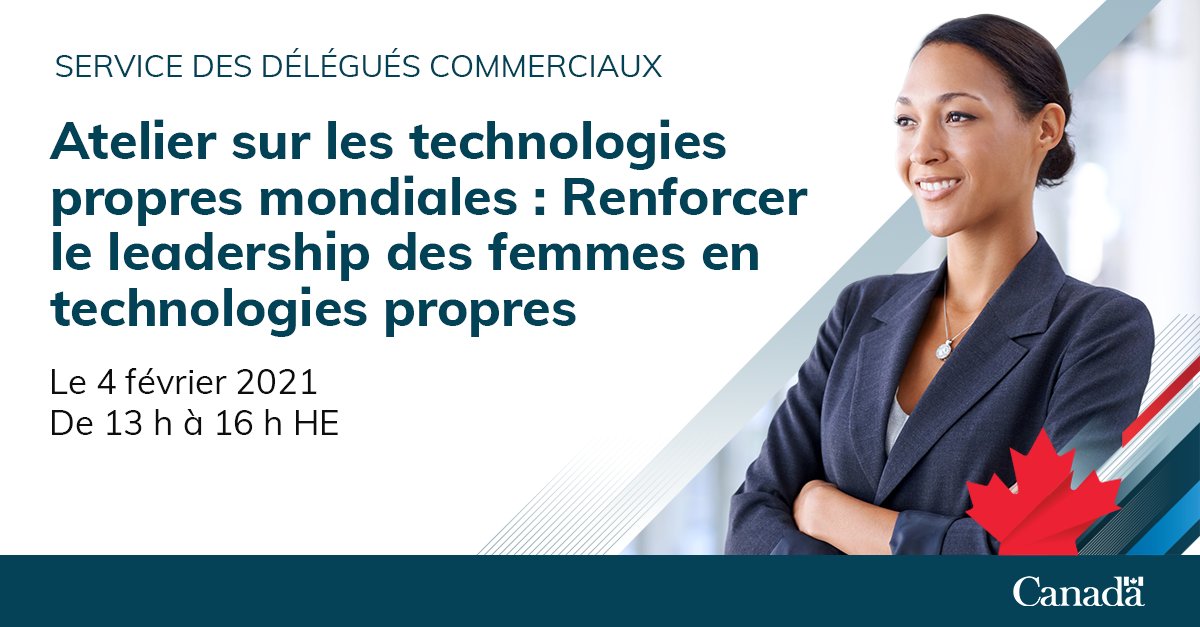 CommerceCanada's tweet image. Les #FemmesEntrepreneures aident le 🇨🇦 à être concurrentiel à l’international et sont vitales pour l’avenir des #TechPropres au Canada. 

La min. Ng discutera avec les #EntreprisesCan de ce secteur lors de l’atelier Technologies propres 🌎 @SDC_TCS. 

👉canada.ca/fr/affaires-mo…