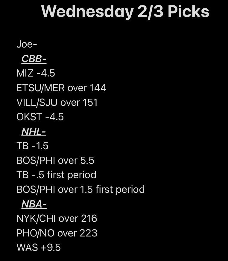 Gamblin_Gamers's tweet photo. @TorresAM24 starting off the day 1 for 1 to put him on a 7 game win streak, so I figured I’d join him today got a little bit of everything today. Good luck let’s make some money. @EGCEMPIRE #FREEPICKS #GamblingTwitter #nbabets #nhlpicks #NcaamPicks https://t.co/FN7vAWLBN8