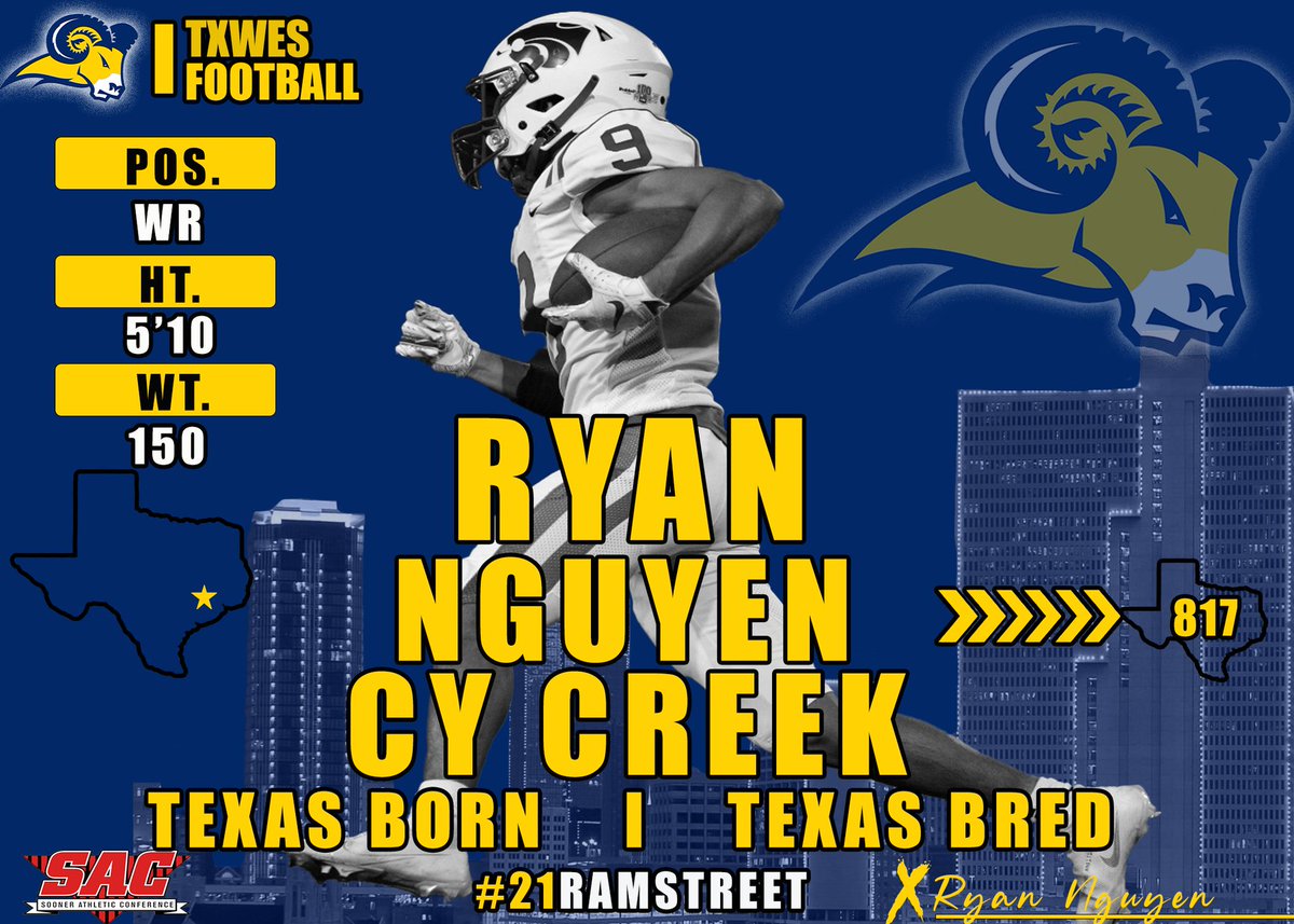 TxWesFootball's tweet photo. H-Town➡️Funky Town

Welcome home, @NguyennRyann!

#NSD21 #21RamStreet #RamsUp https://t.co/UGKH2Xp18P
