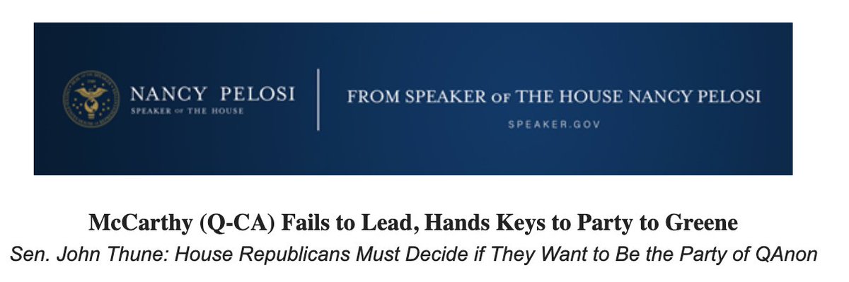 grace_panetta's tweet image. Speaker Pelosi's office just sent out a press release referring to @gopleader as "McCarthy (Q-CA)"