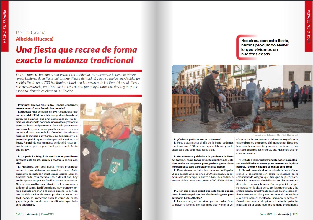 AytoAlbelda's tweet photo. Gran reportaje de La Matanza en la revista de enero de  ASAJA DIGITAL Asaja Nacional 
Donde la Festa del Tossino de Albelda #penyalomagré  tiene gran protagonismo.
Páginas 110 a 125.
#albelda 
#FestadelTossino 
👇👇👇👇👇

https://t.co/rDij1WzzlP https://t.co/ySNKeLKCle