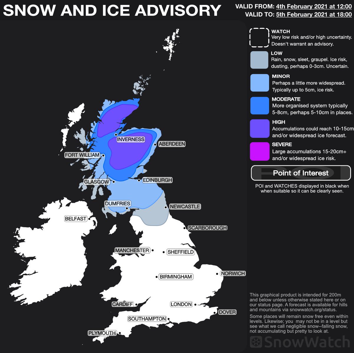 snowwatchGB's tweet photo. Persistent snowfall will continue across Scotland and parts of Northern England with 2-5cm possible at lower levels, 10cm+ over hills. On Friday, snow could become widespread and heavy, and will settle at increasingly low levels in roughly HIGH+MOD https://t.co/h5aTfv7Ydk #uksnow https://t.co/hjzXZHRznK