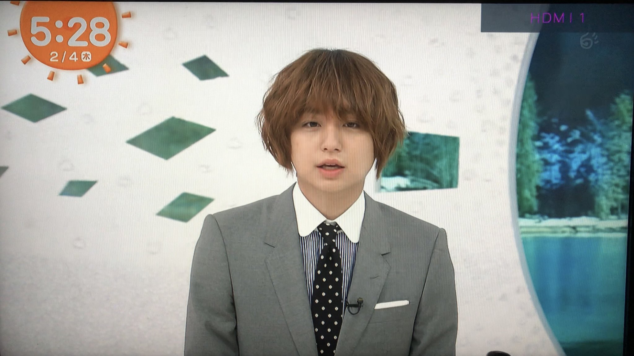まあむ おはようございます 伊野尾くん 髪型が垂れ耳わんちゃんみたいで可愛いね 品のあるスーツと とっても合う 今日も楽しみにしてたよ めざましテレビ 伊野尾慧 イノ調 いのお飯 いのピク めざましじゃんけん