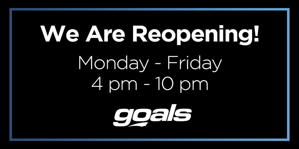 GoalsSouthGate's tweet photo. Goals fans we are back!

Book your fields online or call!

(323) 923-4650

Per Public Health guidelines everyone is required to wear a mask at all times. 

Welcome back! 

#GoalsSoccer https://t.co/gk3IDBPozb