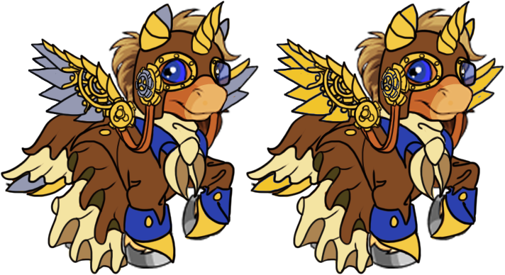 NeopianKate's tweet photo. If TNT made a Steampunk Uni... this is what I think it should look like! #neopets #steampunk https://t.co/EnwJDbJsDE