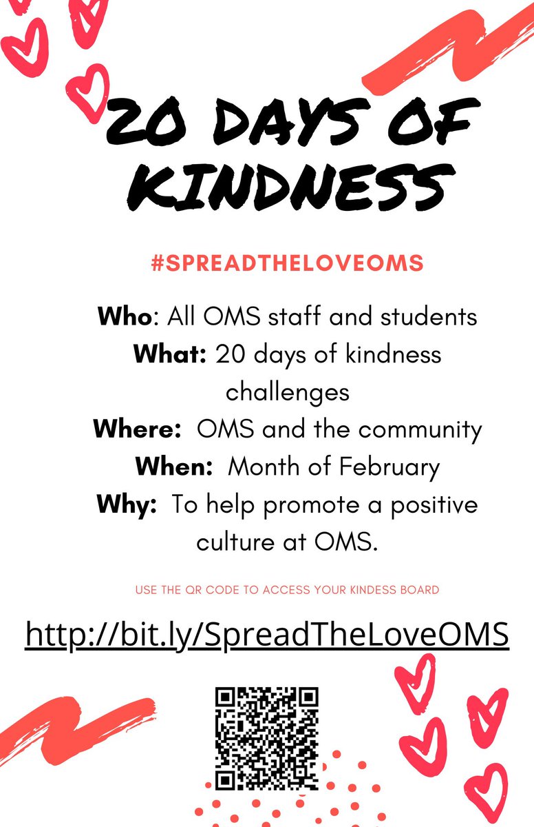 OmsStud's tweet photo. Get in on our #SpreadTheLoveOMS Month of Kindness fun!!! Use this link ➡️ https://t.co/dY0RYS2T5G  to access your personal copy of this bingo board chock full of great ideas for spreading the love this month 🥰 #owatonnaproud @Owatonna_MS @OmsStud https://t.co/iucAZYGMTj