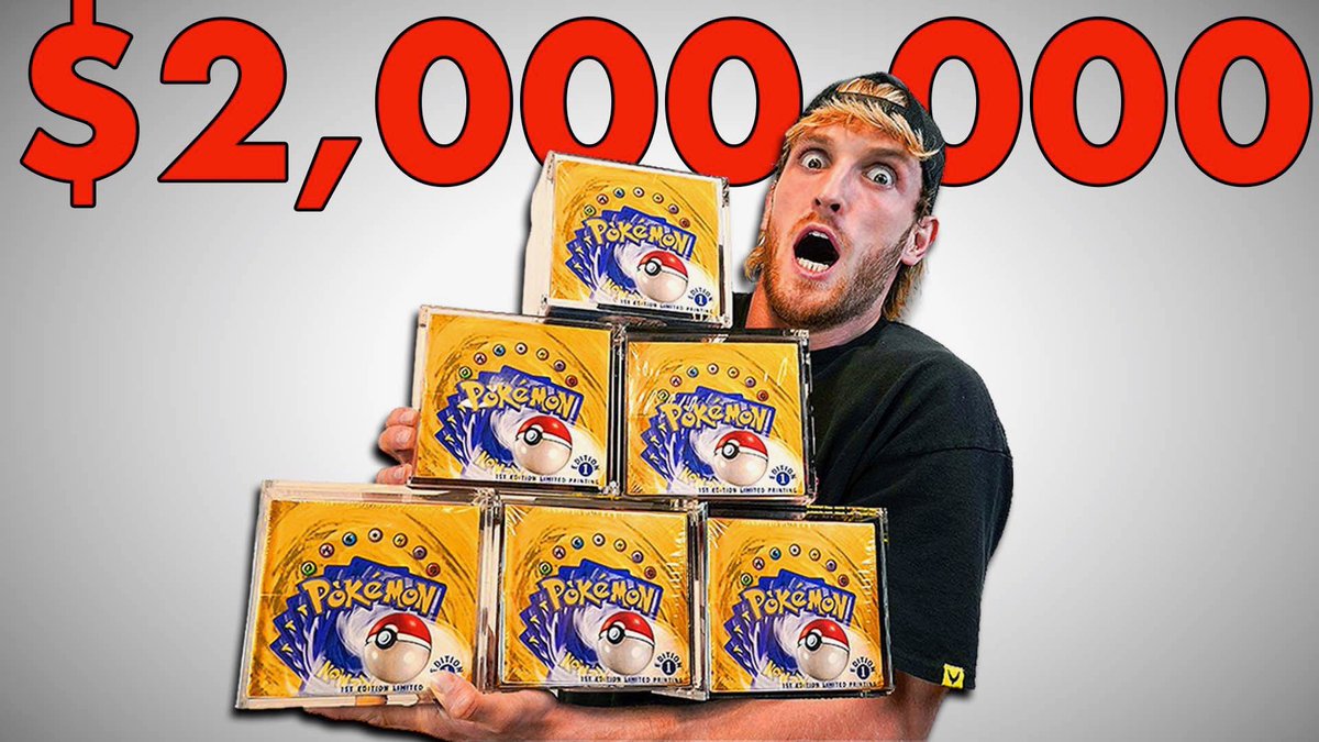LoganPaul's tweet photo. new video...
I Spent $2,000,000 On Pokémon Cards 😱
watch or go broke 

https://t.co/vRV7jY9wkR https://t.co/xEJxMJdP97