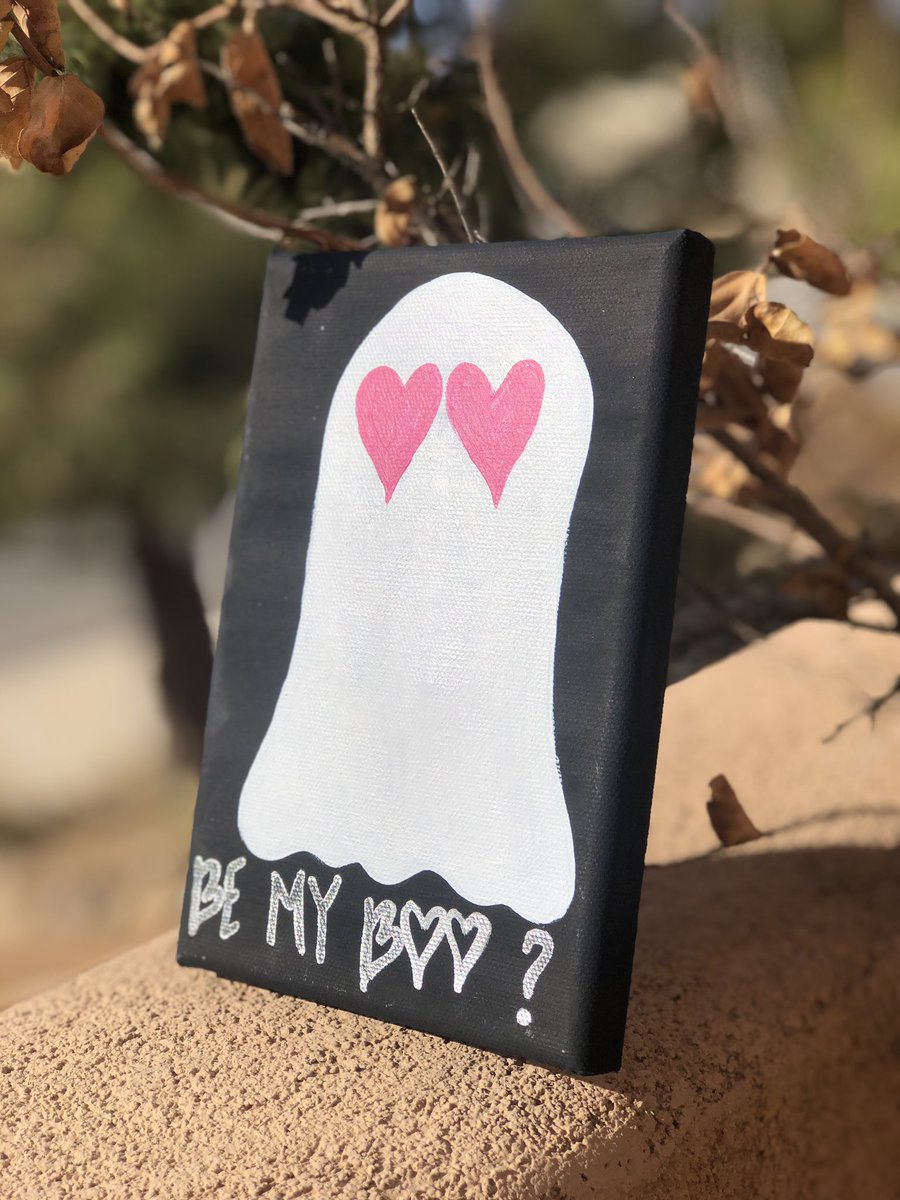 PanhandlePaints's tweet photo. do you have a crush you want to woo? a girlfriend or a wife you want to crush on til the end of eternity? let her know she’s your boo for Valentine’s Day with a mini canvas that won’t die like flowers or make you fat like chocolate. $40 shipped. DM me! https://t.co/qpgetzWi71