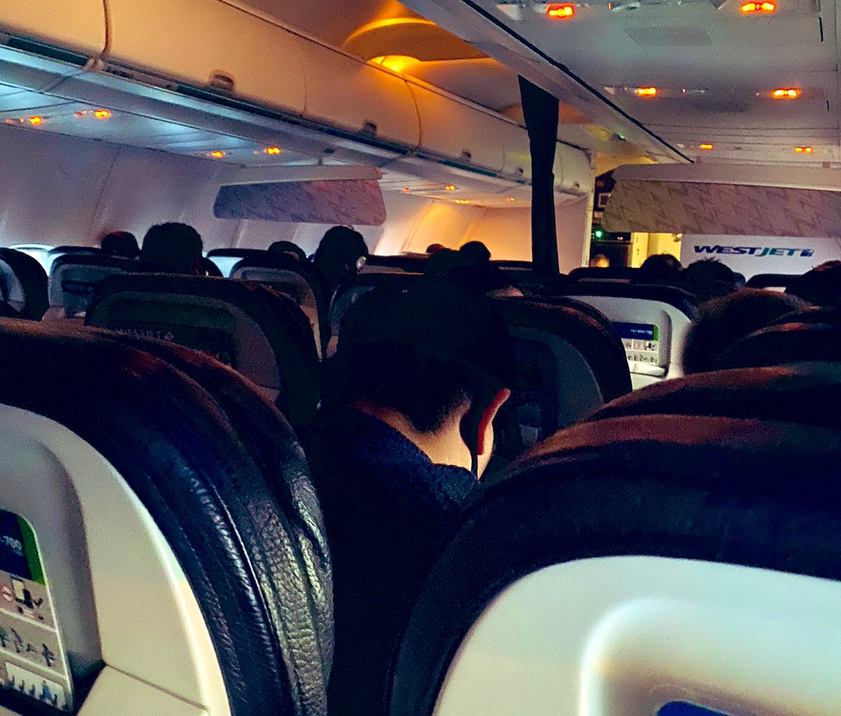 Our first flight with  @WestJet (YVR to YYC) was near full, which was surprising. Calgary airport was also quite busy. WestJet issued all boarding passes before this flight (inc. Delta) and oddly, we weren’t asked for our negative COVID test results (which we paid $300pp for) 