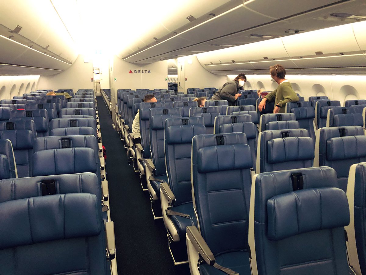 It was nothing compared to our 14hr  @Delta flight (LAX to SYD) though, which was REALLY empty due to Aus Govt international arrival caps. DL41 can usually carry around 260 people, but according to a cabin crew member, it had..Cabin Crew: 9Economy: 15First / Business: 4