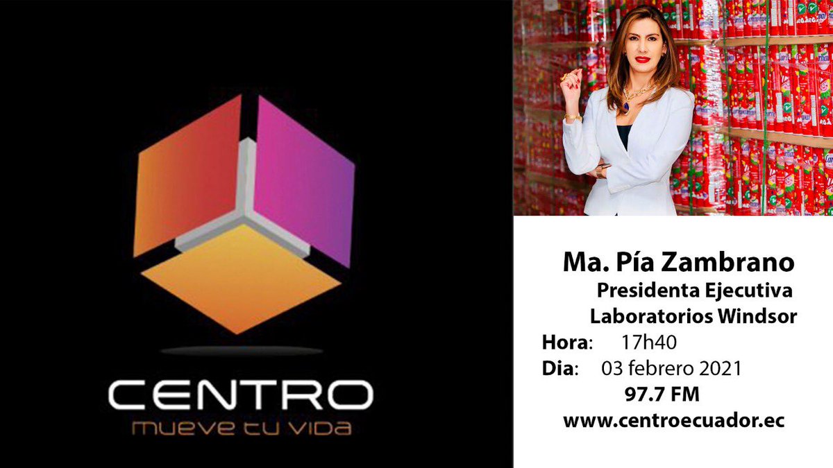 Hoy en <a href="/radiocentroec/">CENTRO Digital</a> , vamos a hablar de la estrategia de innovación de productos en medio de la pandemia.
Laboratorios Windsor S.A.