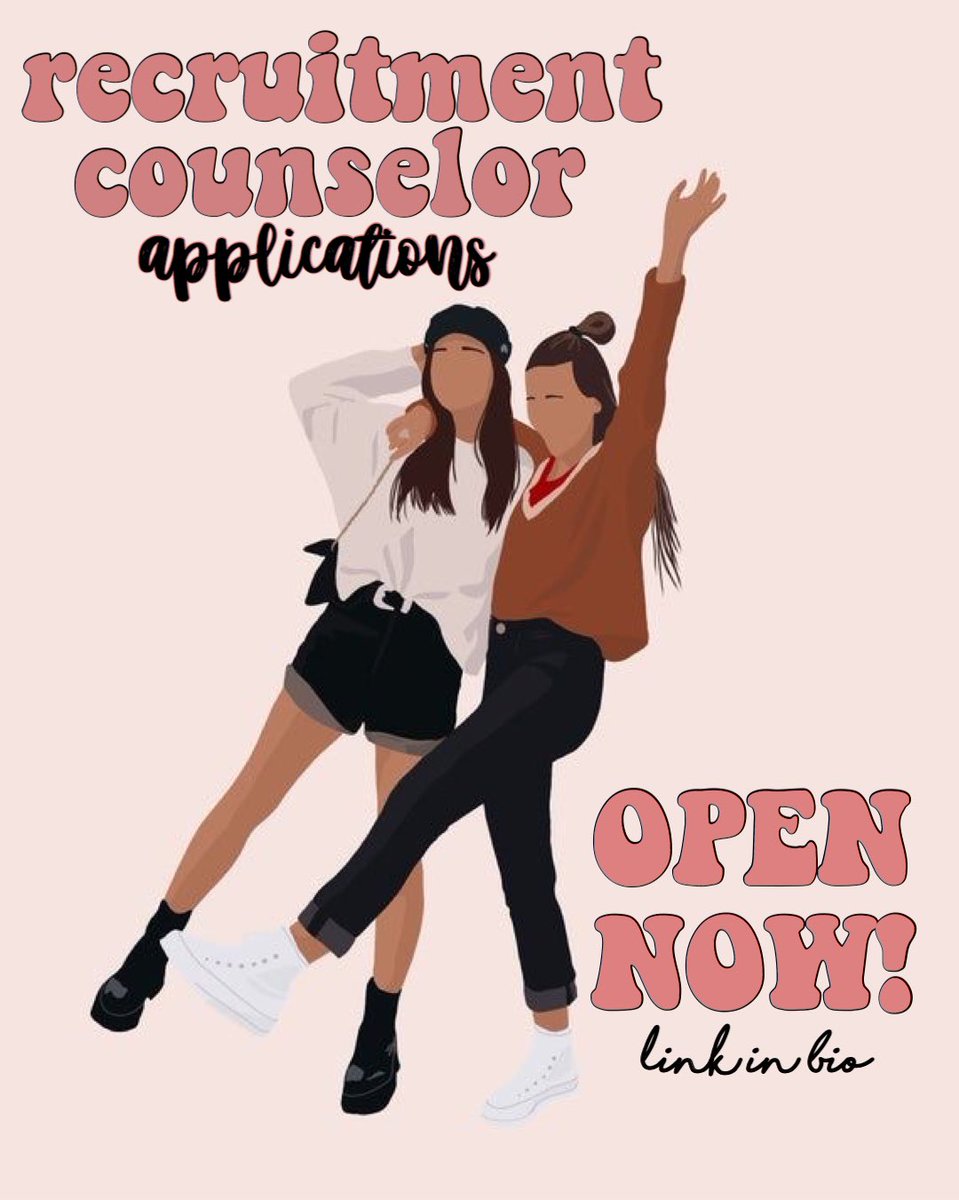 recruitment counselor applications are open now! ACTIVE MEMBERS: if you want to help a potential new member find their home, use the link in our bio to apply 🤍