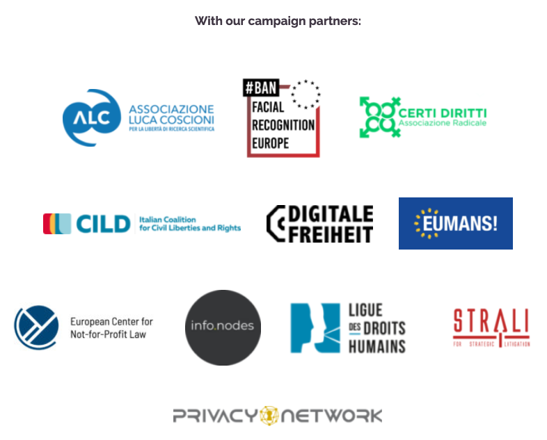 The campaign #BanFacialRecognitionEU joins the larger campaign #ReclaimYourFace for the banning of #Biometrics in all #Europe:

reclaimyourface.eu
ban-facial-recognition.eu

#BanBiometricMassSurveillance #BanThisBS #BanFacialRecognition #FacialRecognition