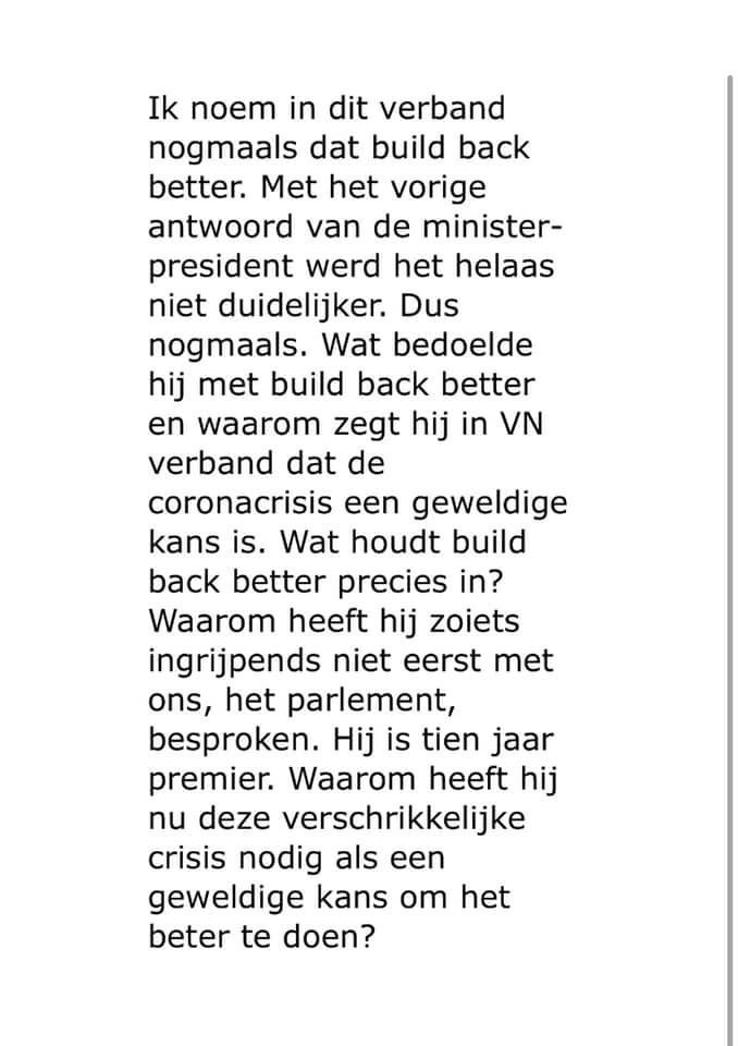 zorgwetalarm's tweet photo. Waarom dient Rutte een ander doel?; waarom heeft hij “build back better” voorop staan? Terwijl hij de democratie van Nederland zou moeten beschermen en het NL volk op 1 zou moeten hebben staan? Build back better wil in ieder geval geen democratie! https://t.co/hz2VVR5hvN