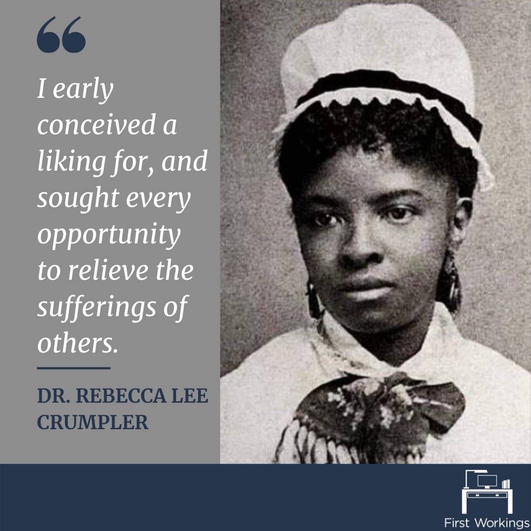 FirstWorkings's tweet photo. Medicine was the most common industry chosen by our brand new 2021 cohort, and we felt it was only right to highlight the first African-American woman to become a Doctor of Medicine in the United States! #DrLeeCrumpler #blackhistory #firstworkings #worksadream https://t.co/FUWamgU3xm