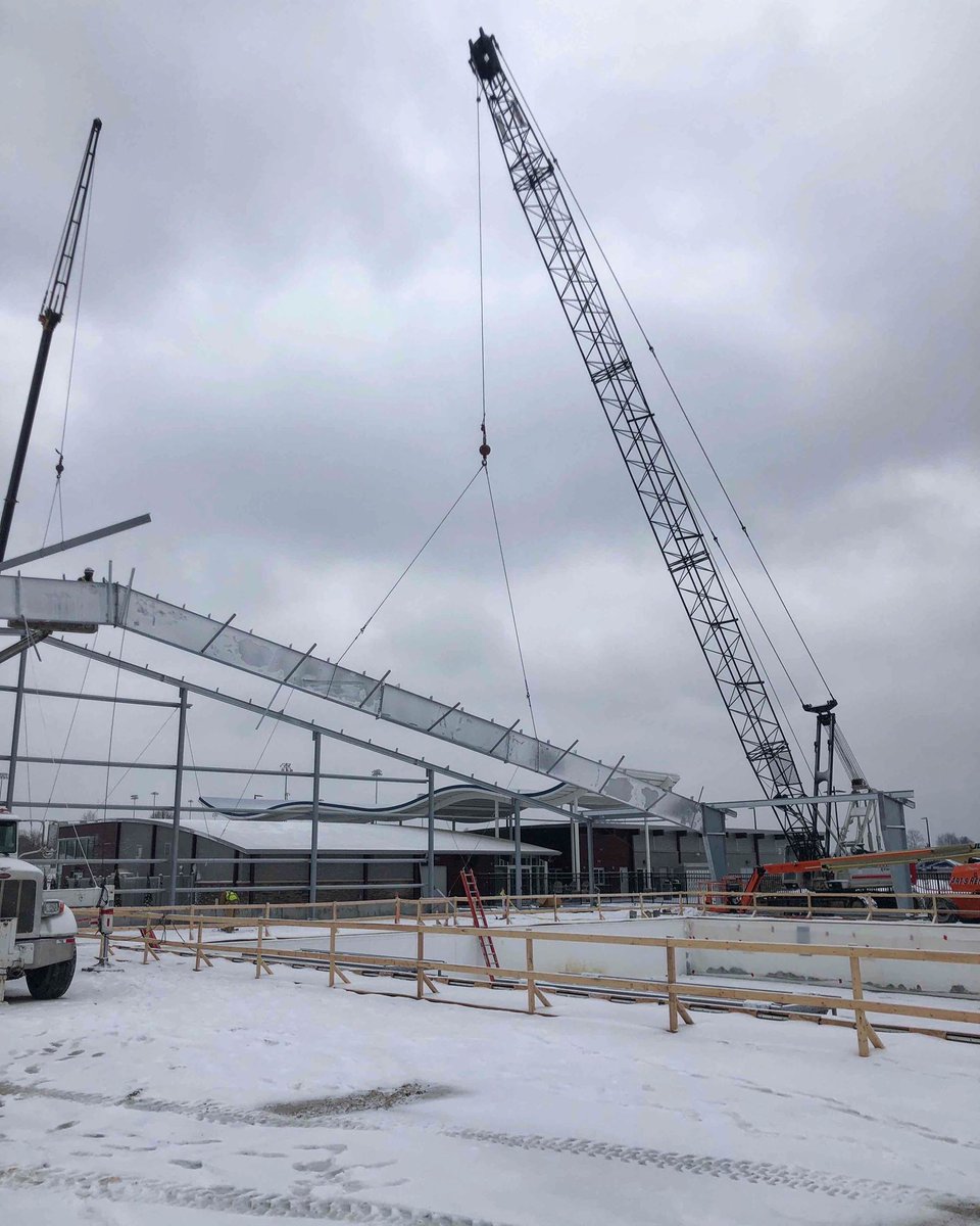 Competitive swimmers &amp; swimming enthusiasts, are you dreaming of the Olympic Time Trials? The Mason Municipal Aquatic Center Natatorium is taking shape! #congerbuilt #buildasolidfuture <a href="/thinkchamplin/">Champlin Architecture</a> @thekleingersgroup @masonohrec @blueashohio @raysswimming