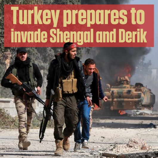  #Turkey threatens to start a new large invasion in  #Kurdistan!In past days, there have been military movements at the border, and dictator  #Erdogan threatens a new genocidal invasion to the the liberated areas of  #Rojava and  #Shengal! A renewed invasion could be imminent.
