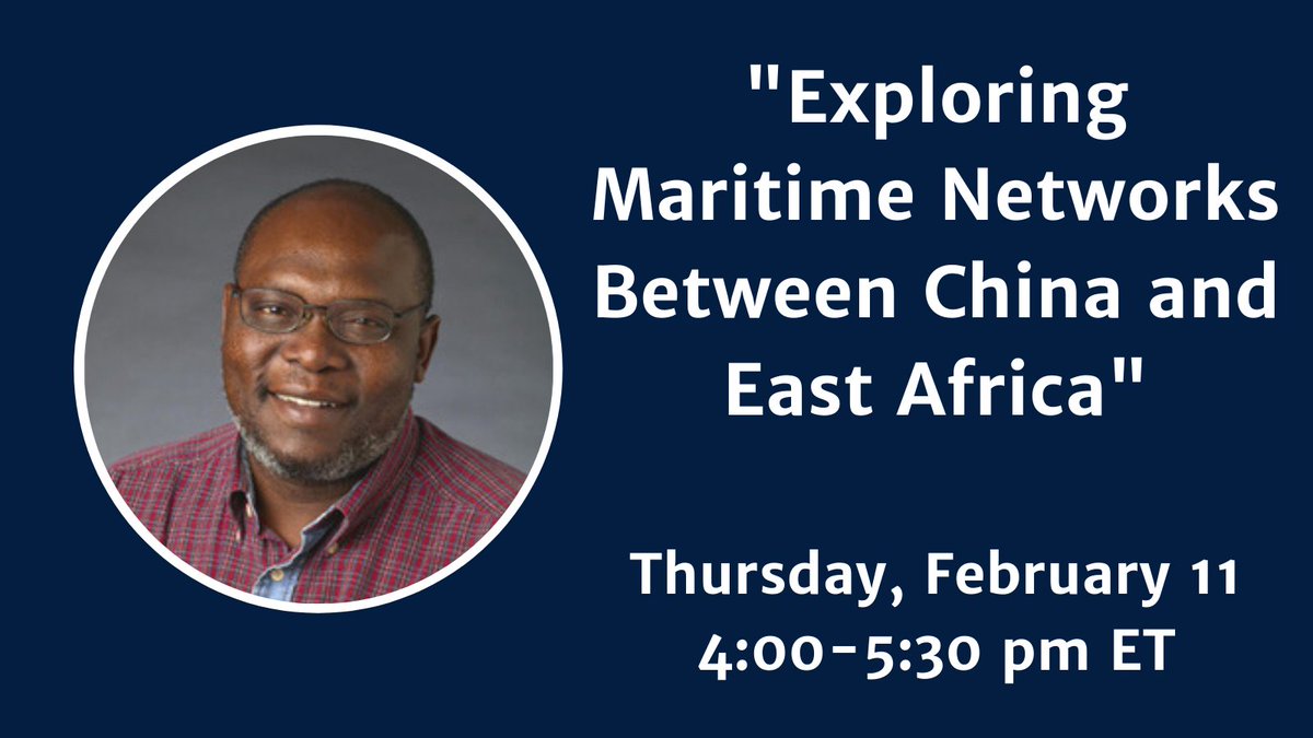 Please join us next week for an event with Dr. Chapurukha Kusimba on the historical trade relationship between China and East Africa. Register here ➡️ georgetown.zoom.us/meeting/regist…