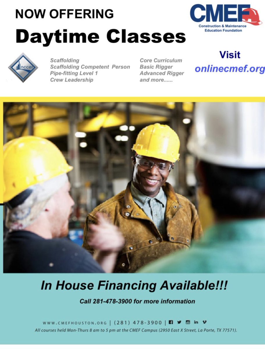 Just a reminder about our upcoming daytime classes!!

The next class will be a basic rigger overview.