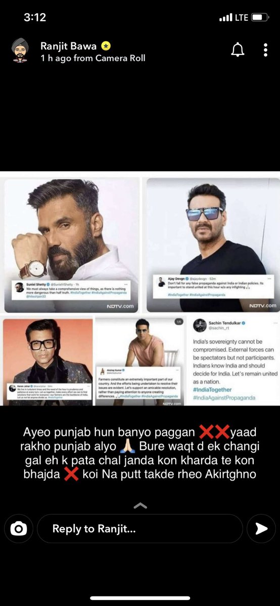 ChannpreetG's tweet photo. they have no guts to support farmers but they eat everyday shame on bollywood @BawaRanjit #FarmersProtest #IndianFarmers #IStandWithFarmers #DiljitDosanjh https://t.co/kfxrHGomXo