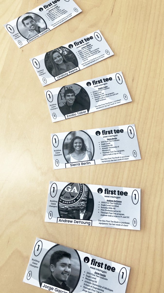 The next generation of First Tee Bucks has arrived (25,000 of them!), complete with six of our graduates and their stories.  We can't wait to see our next generation of First Tee students be inspired by our first!