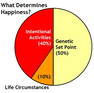 6/ Why is this true? Only 10% of happiness comes from life circumstances. 40% is from intentional activities.50% is from your genetic "set point."Ok, so what should we do?