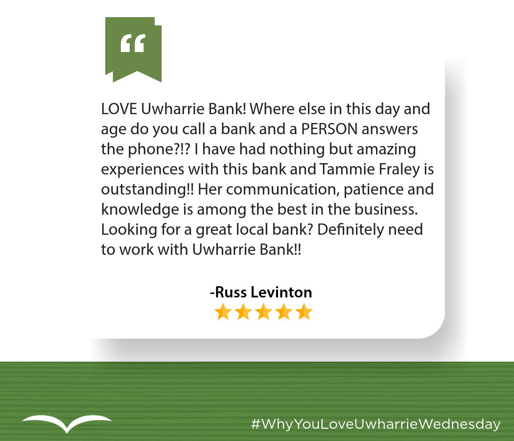 #uwharriebank #makingadifference #communitybank #whyyouloveuwharriewednesday