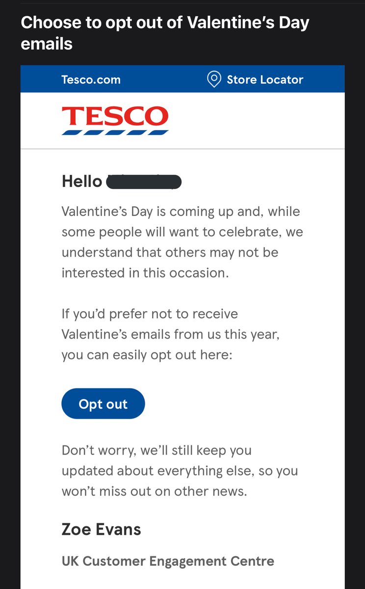 gigijin's tweet photo. This has really taken customer experience to another level 👍 #Tesco #CustomerExperience #email https://t.co/CTXhHGDMXl