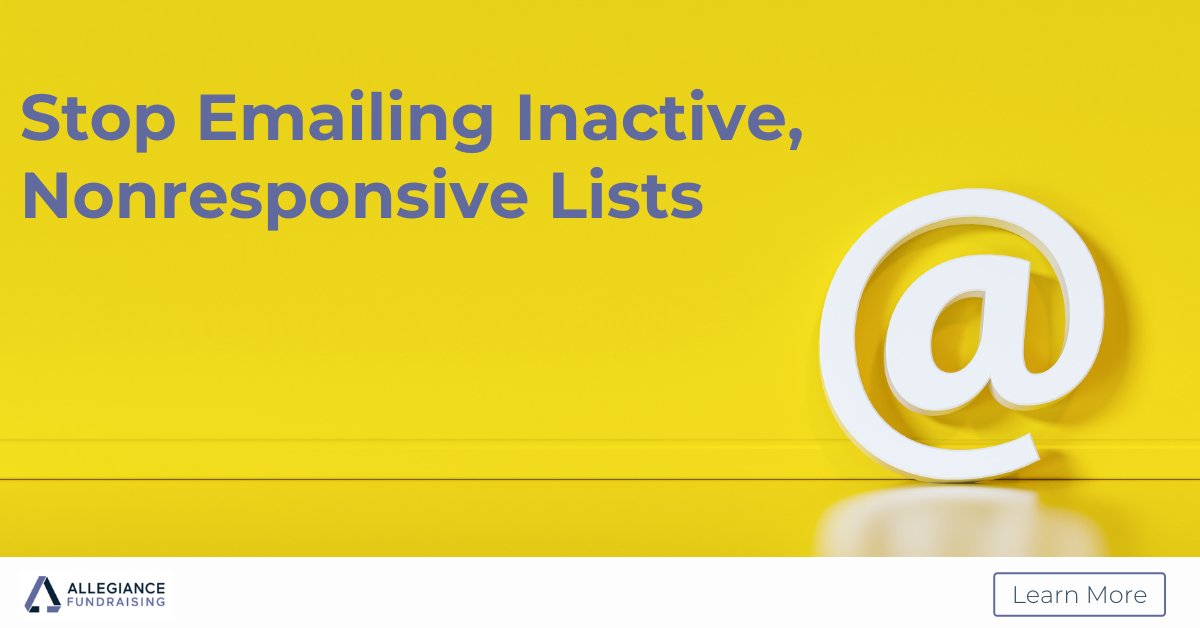 When’s the last time you considered the longevity of the email addresses on your org’s file? Now’s the time to start: alleg.co/3tlKLnY
 
#EmailMarketing #DigitalMarketing #Fundraising #Nonprofit