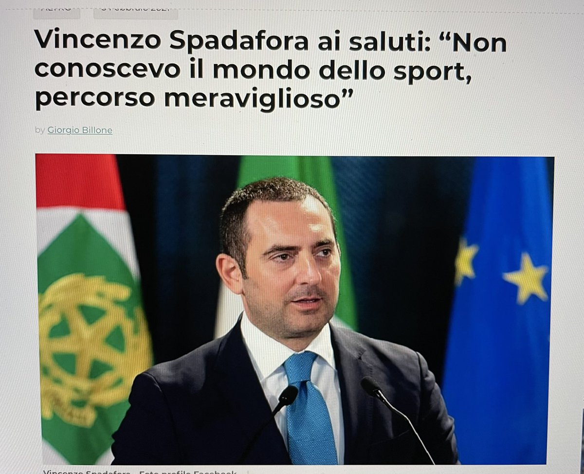 mauroberruto's tweet image. Una perla al giorno: l’Italia è il Paese dove il Ministro uscente dello Sport può dichiarare, con commozione: “Non conoscevo il mondo dello sport”!
#finalcountdown 
#crisidigoverno #Draghi #DraghiPremier #GovernoDraghi #sport